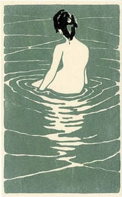 Ichijo Narumi: At the Hot Spring Woodblock