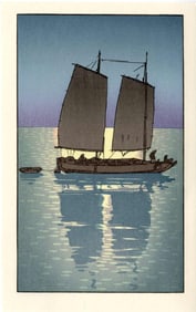 Hiroshi Yoshida: Sailboat Day Woodblock NR