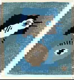 Azechi Umetaro: Eye on the Bird Woodblock