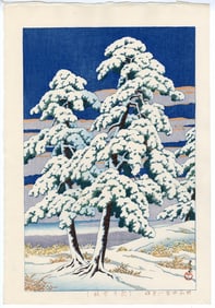 Hasui Kawase -- Clearing After Snow in the Pines 1930 Woodblock