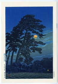 Hasui Kawase -- Full Moon at Magome Woodblock NR