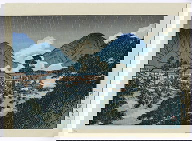 Hasui Kawase -- Kankai Temple, Beppu c.1930 Woodblock