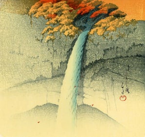Hasui Kawase: Kegon Waterfall Woodblock