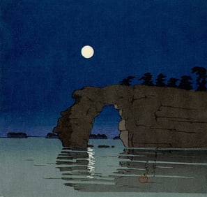Hasui Kawase: Moon over Matsushima Woodblock