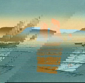 Hasui Kawase: Morning at Takamatsu Woodblock
