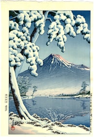 Hasui Kawase: Mt Fuji from Tagonoura Woodblock