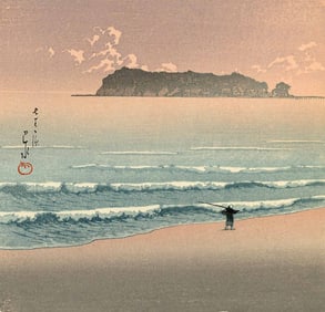 Hasui Kawase: Shichiri Beach Woodblock