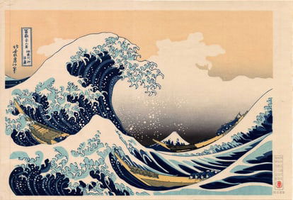 Hokusai Katsushika: Great Wave Woodblock XL