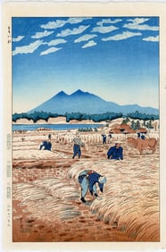 Kasamatsu Shiro: Harvest 1953 1st Ed Woodblock NR