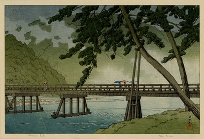 Kawase Hasui: Arashiyama, Kyoto 1953 1st Ed Woodblock