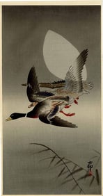 Koson Ohara - Two Mallards and the Gibbous Moon c1920s MULLER NR