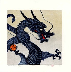 Namiki Hajime: Blue Dragon (Tornado) 2005 1st Ed Woodblock NR