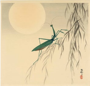 Ohara Koson - Praying Mantis Moon c1920s MULLER NR