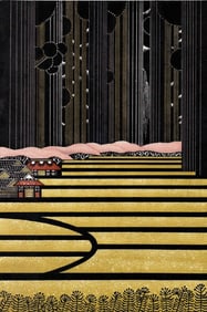 Rei Morimura: Floral Stairs 1992 1st Ed Woodblock XL