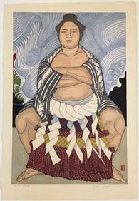 Sekino Junichro -- Sumo Wrestler 1978 1st Ed. Woodblock