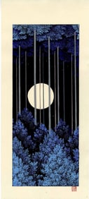 Teruhide Kato: The Moon and Blue Forest 1999 Woodblock