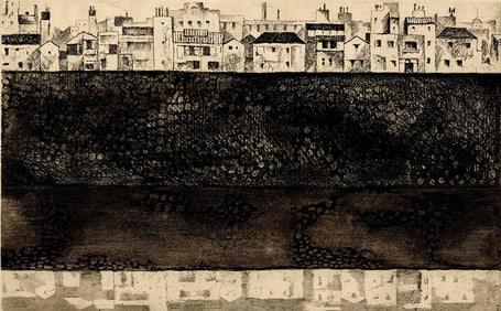 Tokio Miyashita: River Bank 1957 Etching