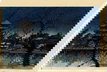 Tokuriki Tomikichiro: Early Spring Dusk Woodblock