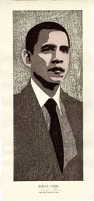 Tom Kristensen - Barack Obama AP 2008 woodblock NR