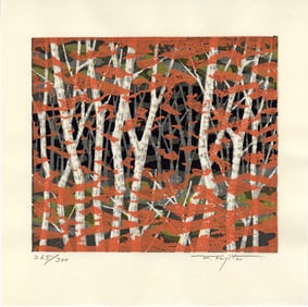 Fujita Fumio: Autumn 1990 1st Ed Woodblock