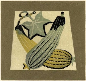 Rei Morimura: Cucumber Numbered Ed Woodblock