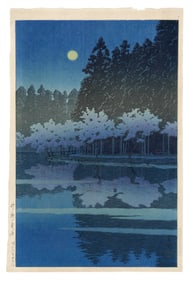 Kawase Hasui -- Spring Night at Inokashira Park 1931 Woodblock