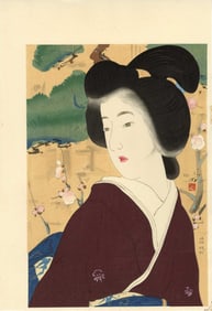 Kiyokata Kaburagi - Shunshou (Passion) c.1950 WoodblockNR
