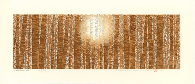 Namiki Hajime: Tree Scene 121 2006 1st Ed Woodblock
