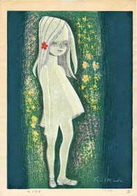 Shuzo Ikeda: Girl with Blonde Hair 1967 1st Ed. Woodblock