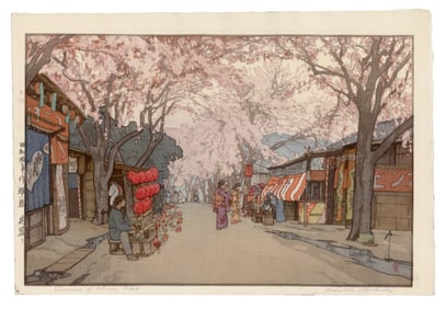 Yoshida Hiroshi -- Avenue of Cherry Trees 1935 JIZURI