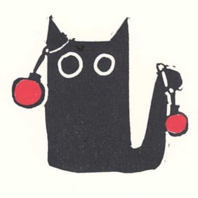A. Braff: Christmas Cat Woodblock