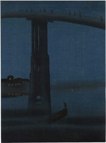 Eijiro Kobayashi: High Bridge 1930s Woodblock