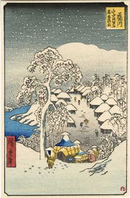 Hiroshige Ando: Fujikawa Village Woodblock