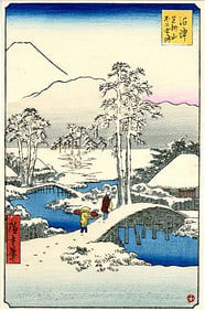 Hiroshige Ando: Numazu Fuji in Clear Weather Woodblock
