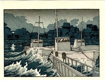 Jed Henry: Safty in the Harbor Woodblock