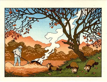 Jed Henry: Well-acquainted Neighbors Woodblock