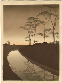 Koho Shoda: Country Scene (Sepia) 1930s MULLER Estate NR