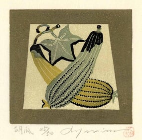 Rei Morimura: Cucumber Numbered Ed Woodblock