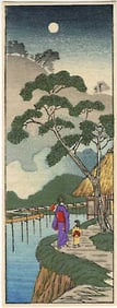 Takahashi Shotei (after): Moon at Sekiguchi Woodblock