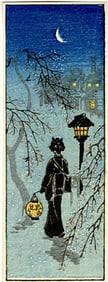 Takahashi Shotei (after): Spring Evening Woodblock