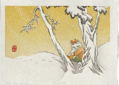 Yani Yu: Under the Snow Woodblock