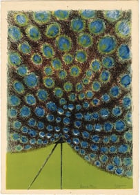 Shiguru Izumi: Peacock 1957 Lithograph