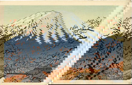 Okumura Koichi: Around Lake Kawaguchi 1949 1st Ed Woodblok