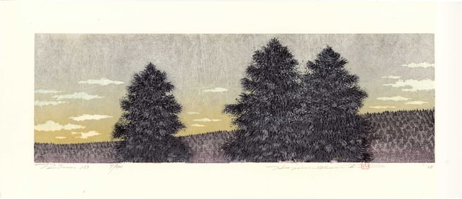 Namiki Hajime: Tree Scene 133 2008 1st Ed Woodblock