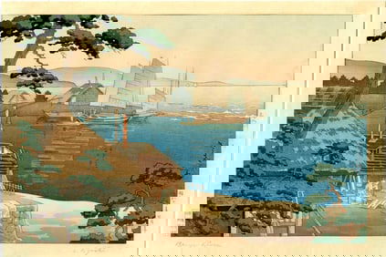 Koitsu Tsuchiya: Mouth of Banyugawa River 1936 Woodblock