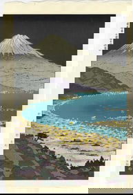 Koichi Okada: Fuji at Nihondaira 1954 Woodblock