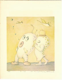 Hiroyuki Akiba: Secret 1983 Lithograph