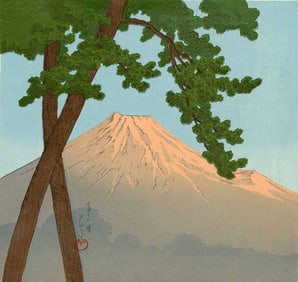 Hasui Kawase: Mt. Fuji at Dawn Woodblock NR