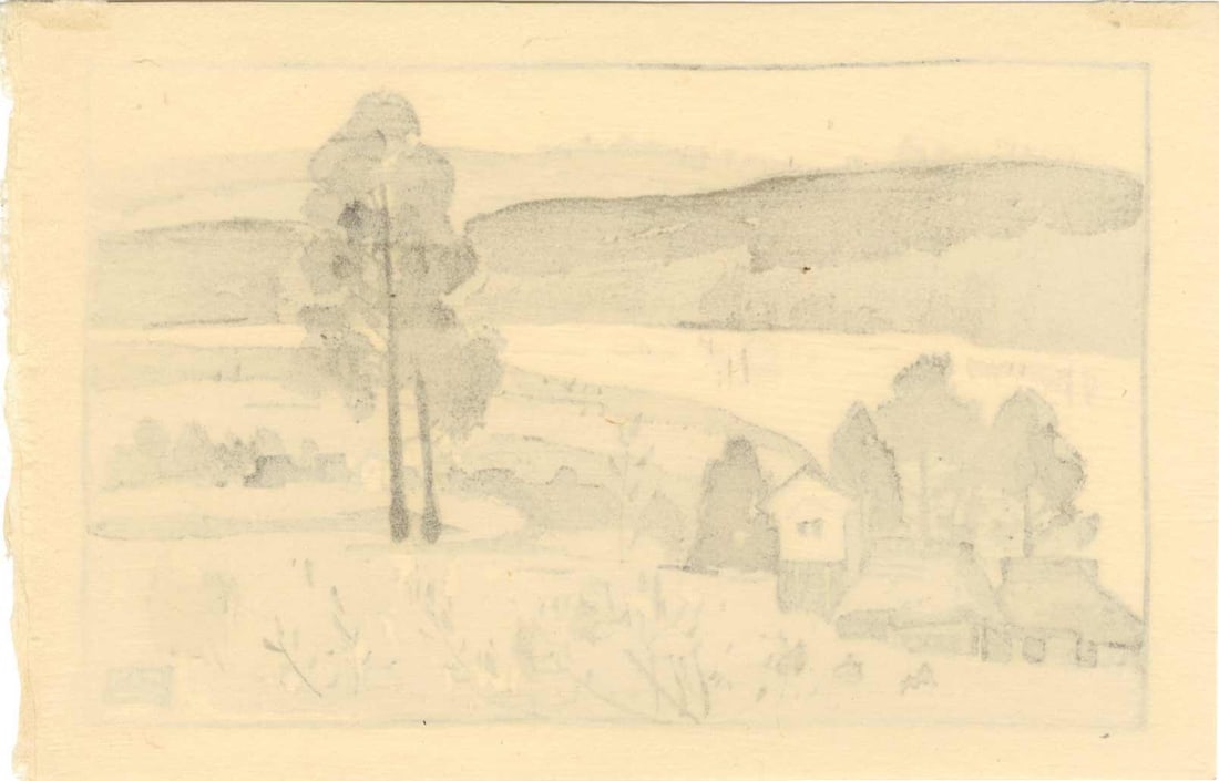 Yumeji Takahisa: Landscape 1941 Woodblock - 2