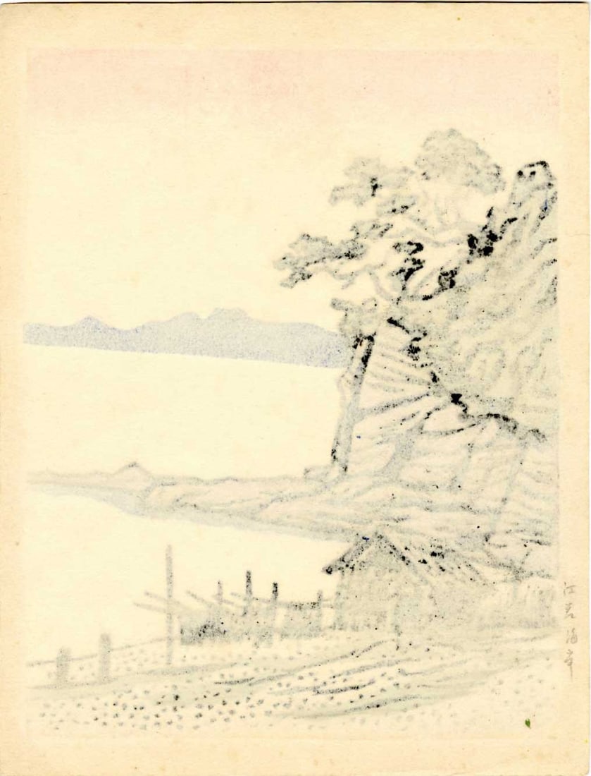 Not Signed: Ocean-side Landscape Woodbock - 2